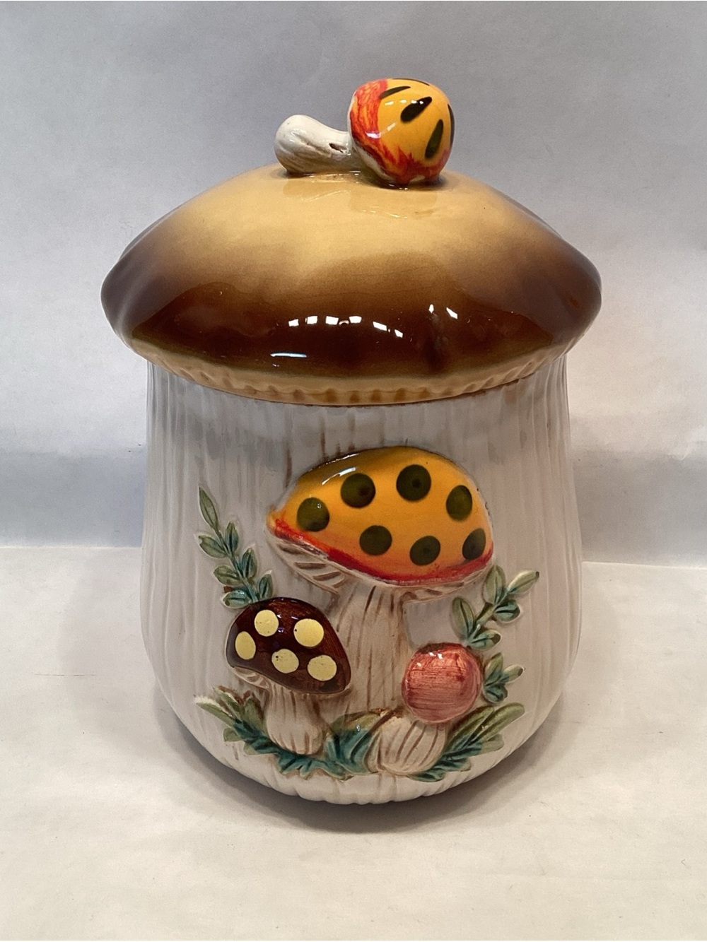Vintage Sears Merry Mushroom Canister 7” 80’s Japan Medium Flaw READ!